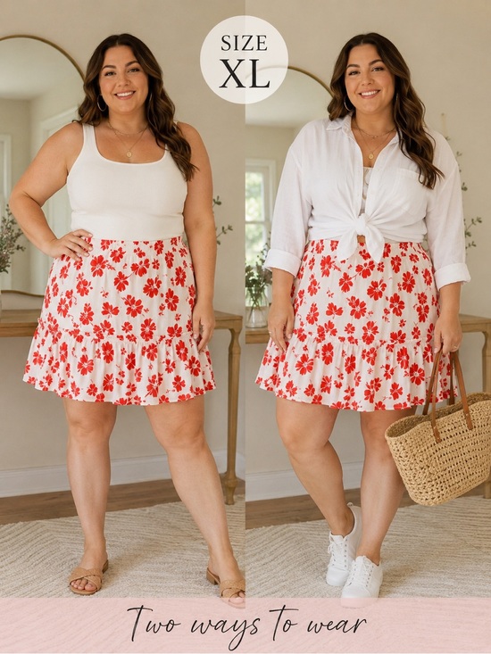 J. Crew Dresses & Skirts - J. Crew Red Floral Mini Skirt on Cream